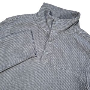 Mountain Khakis Pop Top Pullover Fleece Mens M Gray 1/4 Snap Classic Fit Outdoor